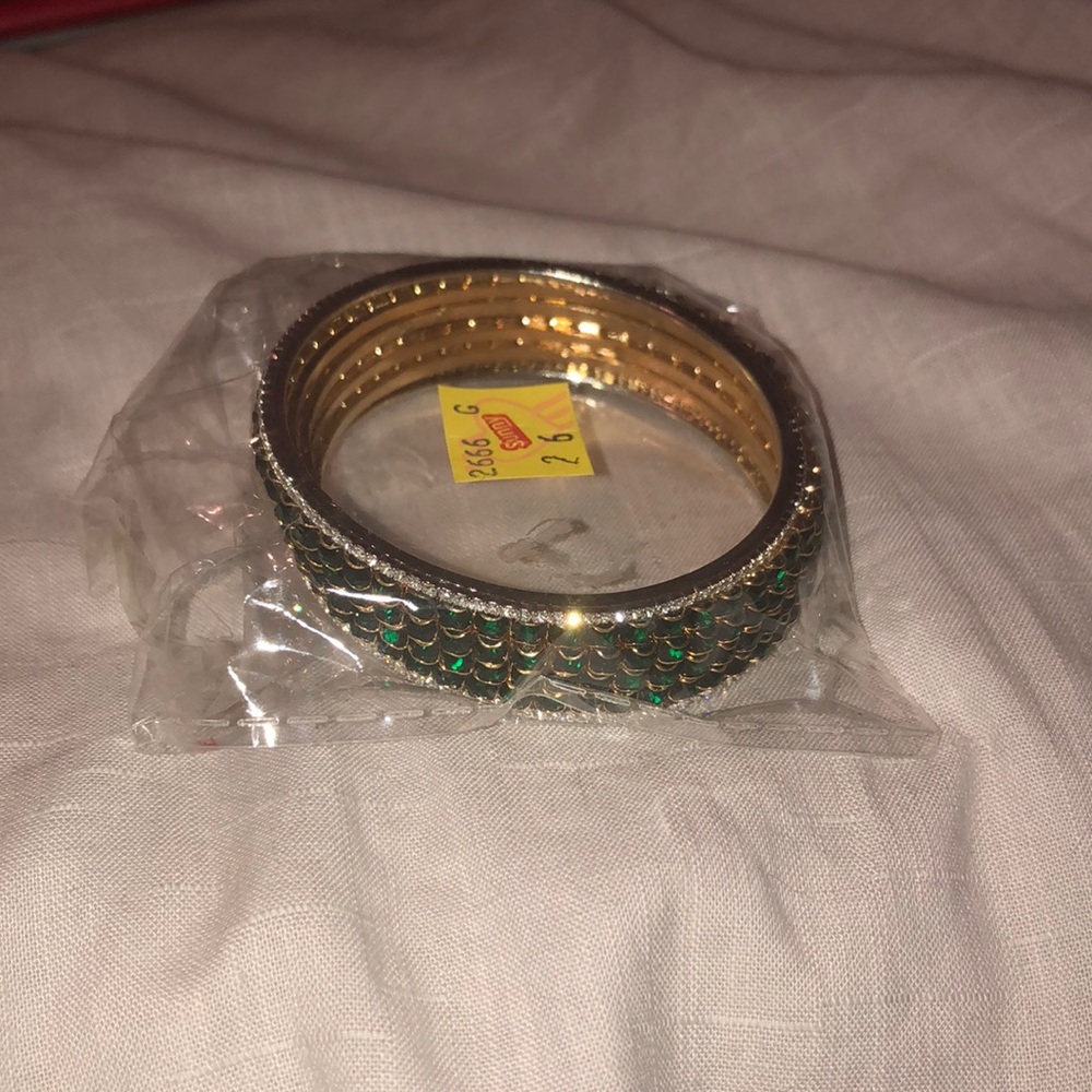 Emerald gold bangles from India